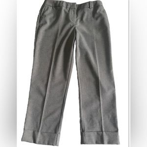 CHICO’S Brown + Cream Cuffed Stretch Dress Pants Size 8 Chico’s 1 Cropped 34x24